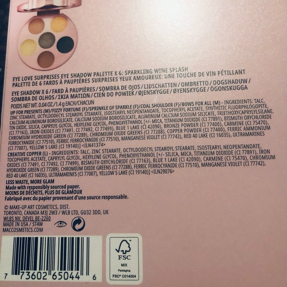 102-MAC EYE LOVES SURPRISES EYESHADOW X 6 SPARKLING WINE SPLASH - Picture 9 of 11